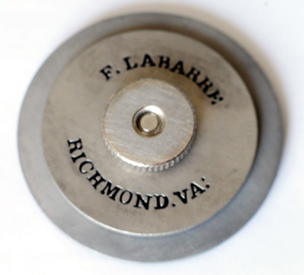 Confederate disc replica, metal - back
